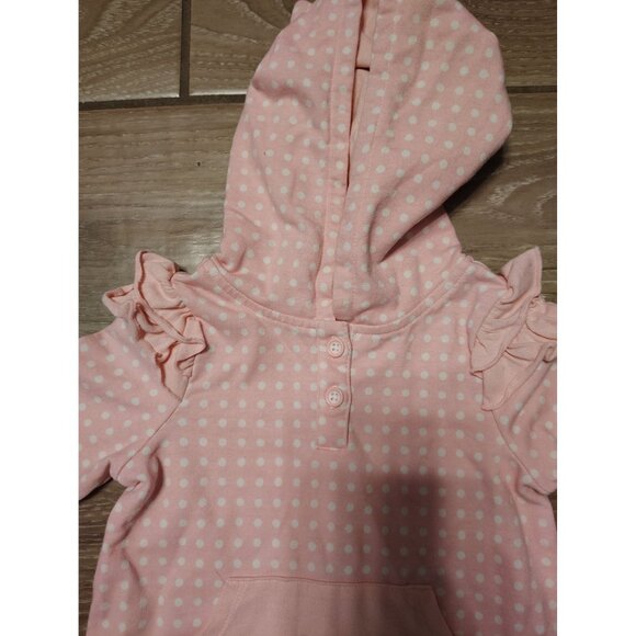 Cat & Jack Baby 18 Month Old One Piece Pajama Pink Polka Dot Owl Always Love You - Picture 2 of 3